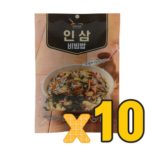 우리들녘식품 바로쿡 프리미엄 인삼 비빔밥 인삼 쑥부쟁이 나물밥 10팩+1